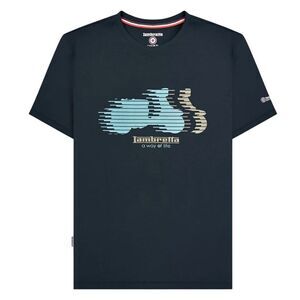 Lambretta Mens Scooter Blur T-Shirt / Navy